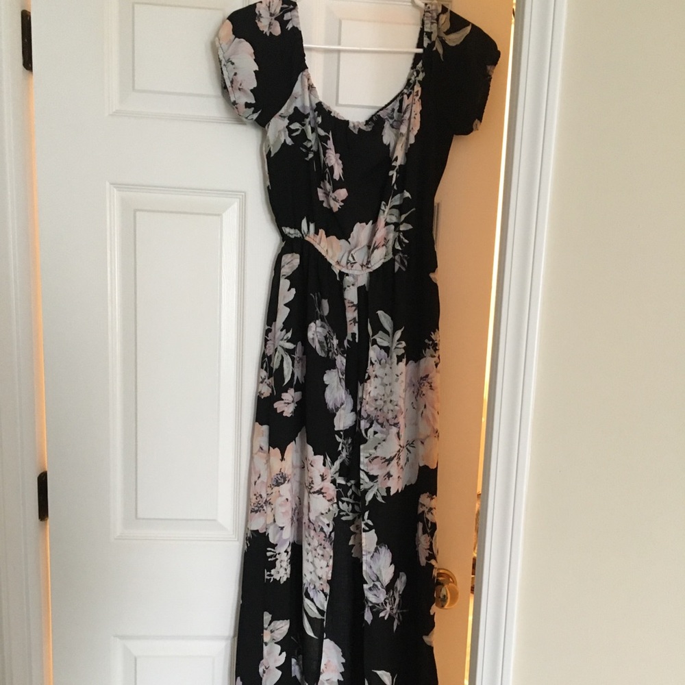 Off The Shoulder Floral Maxi Romper
